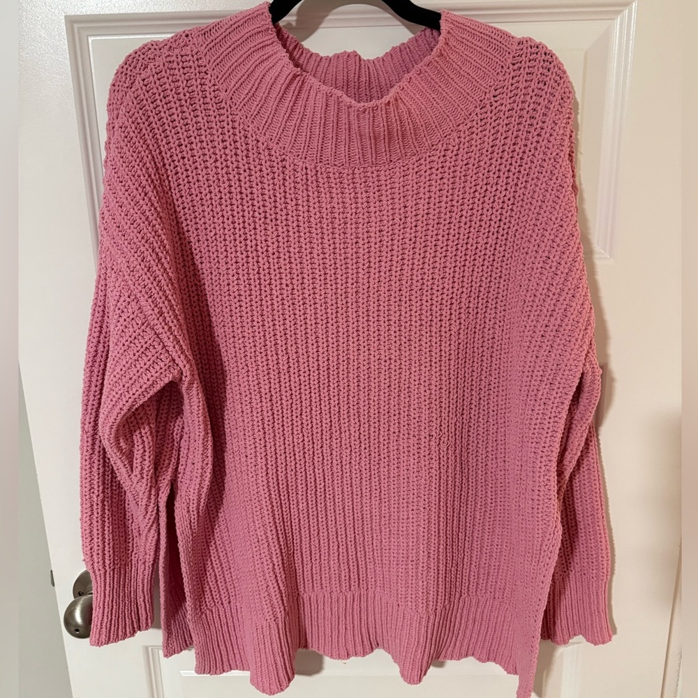 Cozy Aerie Pink Knit Sweater